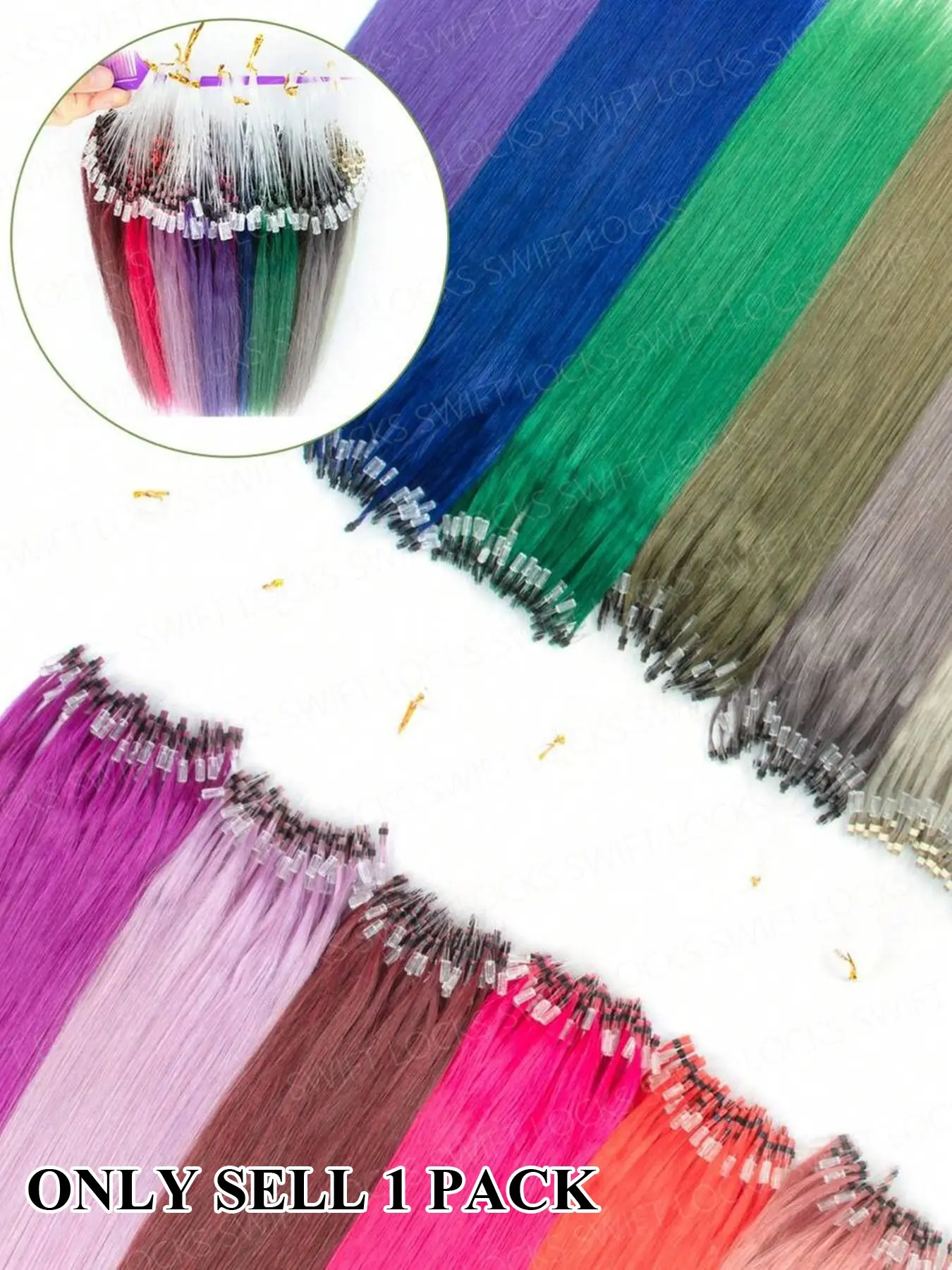 50G Human Hair Extensions Micro Loop Straight 20 Inch I&K Micro Loop Ring Human Hair Extensions 50s pack #P4/27  main image 2