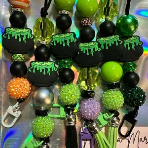 Custom Freshie Hanger Halloween Theme with Witch Cauldron Glam Spooky Decoration Ornaments