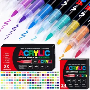 Acrylic Paint Pens Markers Set,Brush Tip Paint Markers For Rock Painting Wood Canvas Stone,Christmas Gift DIY Crafts Customizing my shoes/phone case