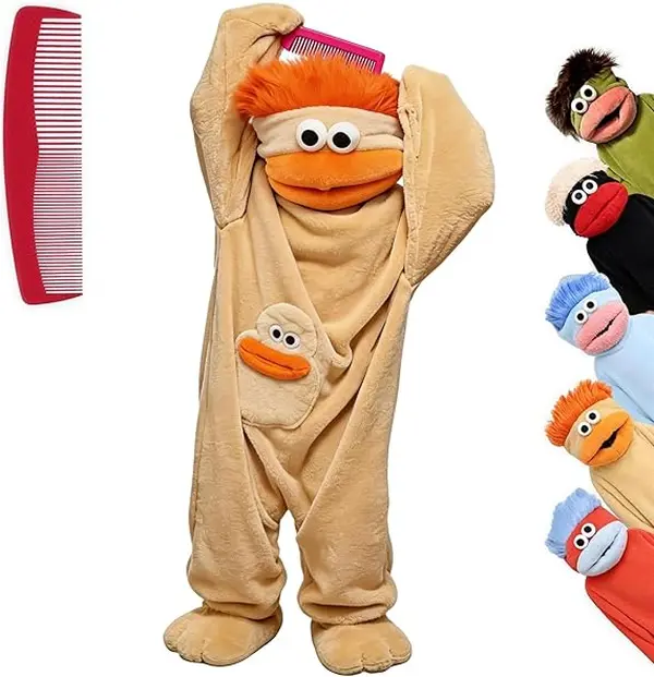 Funny Big Mouth Monster Costume Onesie, Family Matching Flannel Plush Pajamas, Oversized Wearable Blanket Jumpsuit, Halloween Cosplay Loungewear for Adults & Kids(Shoes Not Included)