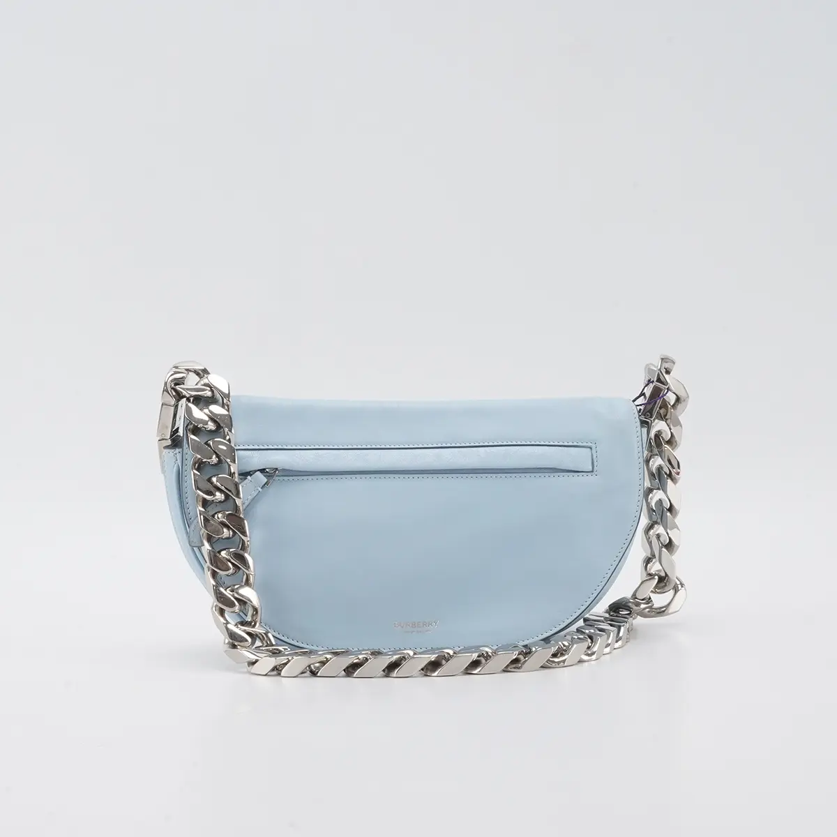 Pre-owned BURBERRY calfskin Shoulder Bags Light Blue Soft Leather Olympia Shoulder Bag BGP207859