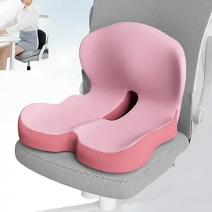 Memory Foam L-Shaped Seat Cushion, Breathable Non-Slip Design, Ergonomic Detachable Office Chair Pad, Back Support for Car and Office