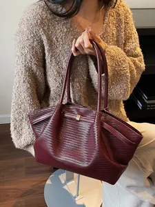 2026 New American Vintage Style Fashion Bag, Elegant Large Capacity Commuter Shoulder Handbag, Versatile Single Strap Crossbody, Pu Tote Satchel