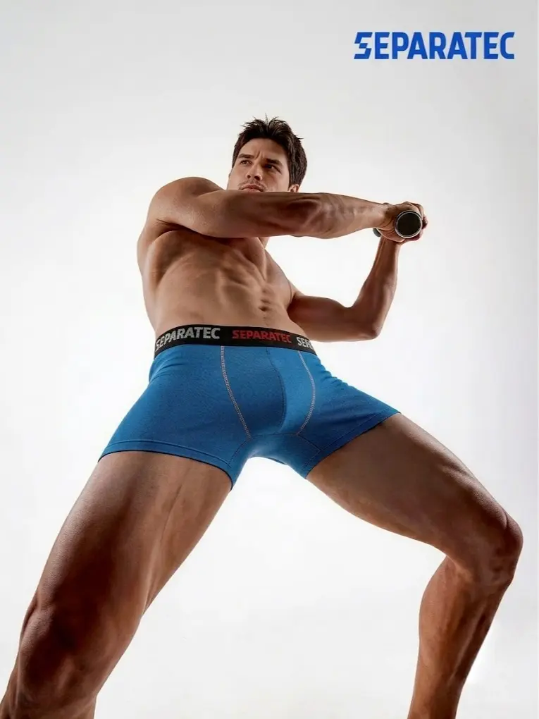 Separatec Men's Ball-Support Dual Pouch Boxer Briefs - Polyamide-Spandex Fabric, Long Leg, Quick Dry, Regular Fit, Activewear for Outdoor & Daily Use, All Seasons, 3 Pack