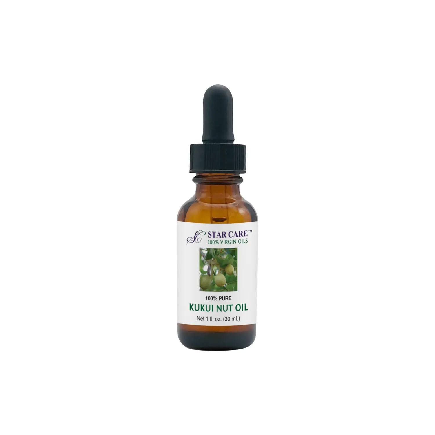 Starcare 100% Pure Kukui Nut Oil, a Nourishing Moisturizer and Body Oil that Softens & Hydrates Dry, Damaged Skin - 1oz (30ml), Body Oil Nourish