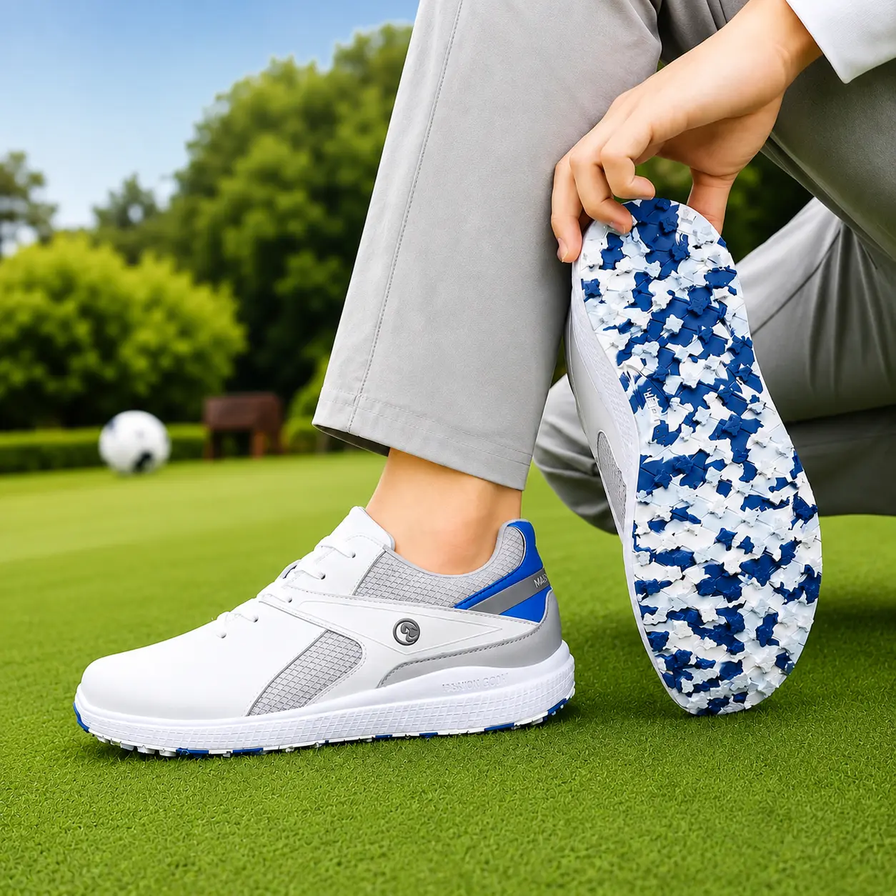Men's Waterproof Golf Shoes Lightweight Spikeless Golf Sneakers Non Slip Athletic Walking Shoes