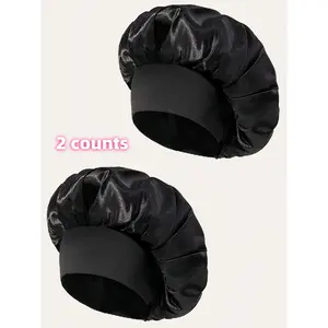 2 Pack Beauty Hair Care Caps Single Color Sleep Hats, Comfortable Head Protection, Ideal for Nighttime Use, Soft Material, Easy to Wear, Sleeping Bonnet