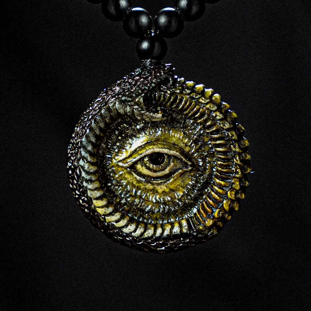Viking Ouroboros Snake with all seeing eye Pendant Necklace – Eternal Cycle