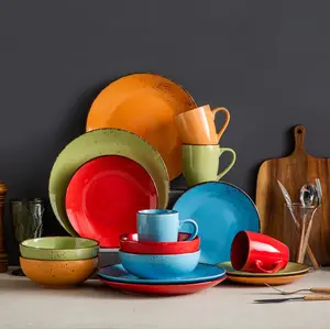 Aagman 16-Piece Stoneware Dinnerware Set for 4 | Dishwasher Safe | Joyfulworld