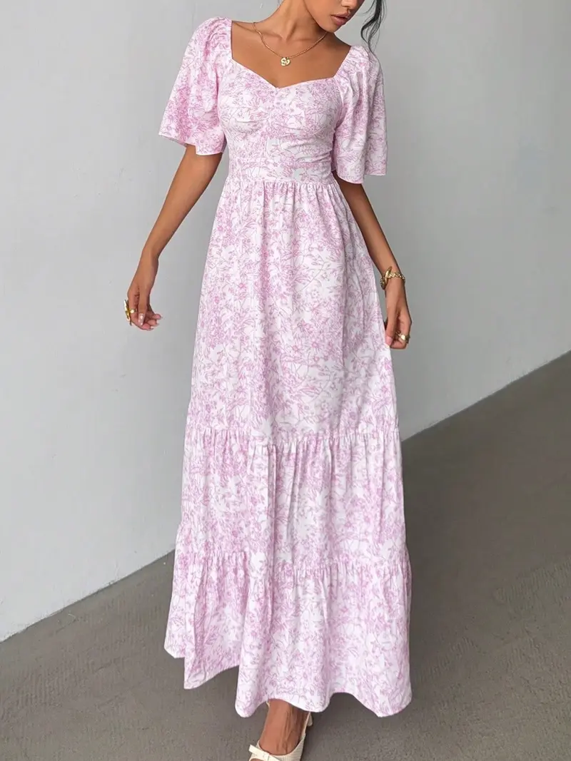 strapless open back dress Rosy Days Sleeveless Floral Maxi Dress (Light Pink)  NanaMacs