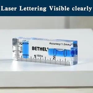 BETHEL Clear Small Level Mini Bubble 90°/180°SpiritLevel,2.95 Inch Shatterproof Cross Check PocketLevel Picture Hanging Levels Tools for Machinist,Construction & Household2.95"L x 2.95"W