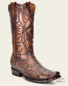 CUADRA CU401 BOOTS PYTHON CAFE SEMI SQUARE TOE NARROW CU401