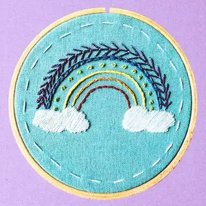 Radiant Rainbow Embroidery Kit – DIY Beginner-Friendly Complete Craft Set