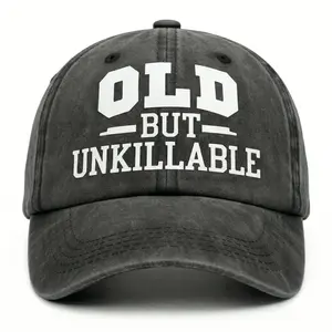"Old But Unkillable" Vintage Washed Dad Hat Funny Embroidered Baseball Cap for Men