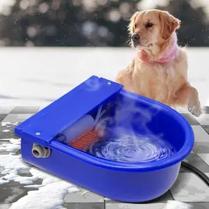 4L Large Capacity Automatic Heated Dog Water Bowl, Outdoor Pet Thermal Bowl with Detachable Heating, All-Season Use, Universal Livestock Waterer for Dogs, Cats, Horses, Cattle, Goats, Pigs