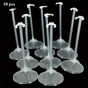 10PCS Transparent Stand Support For Dolls Clear Color Toy Figure Display Holder Prop Up Mannequin Model