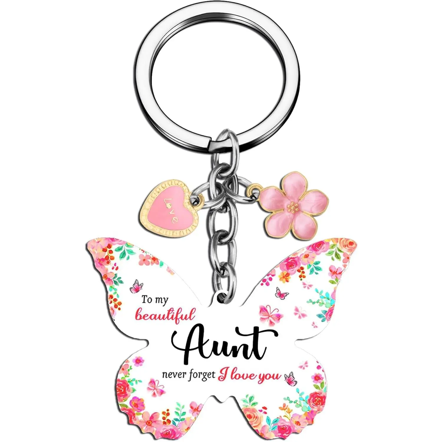 Aunt Birthday Gifts - Beautiful Aunt Keychain With Charming Message for Valentine's Day & Special Occasions - Perfect Auntie Gift from Niece