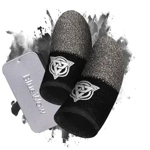 BlueWow SilverFiber Gaming Finger Sleeves 0.3mm Ultra-Thin High Sensitivity Sweat-Proof Thumb Grip for Android iOS Mobile Game Controllers Portable Console Smartphone