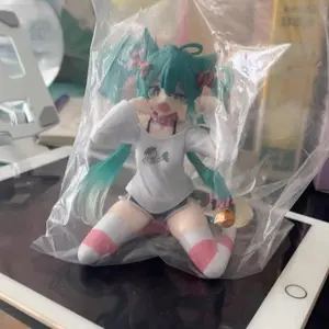 Hatsune Miku Action Figure 11cm Desktop Cute Miku Neko T-Shirt Ver. Anime Figurine Kawaii Girl Ko Model Toy Gift