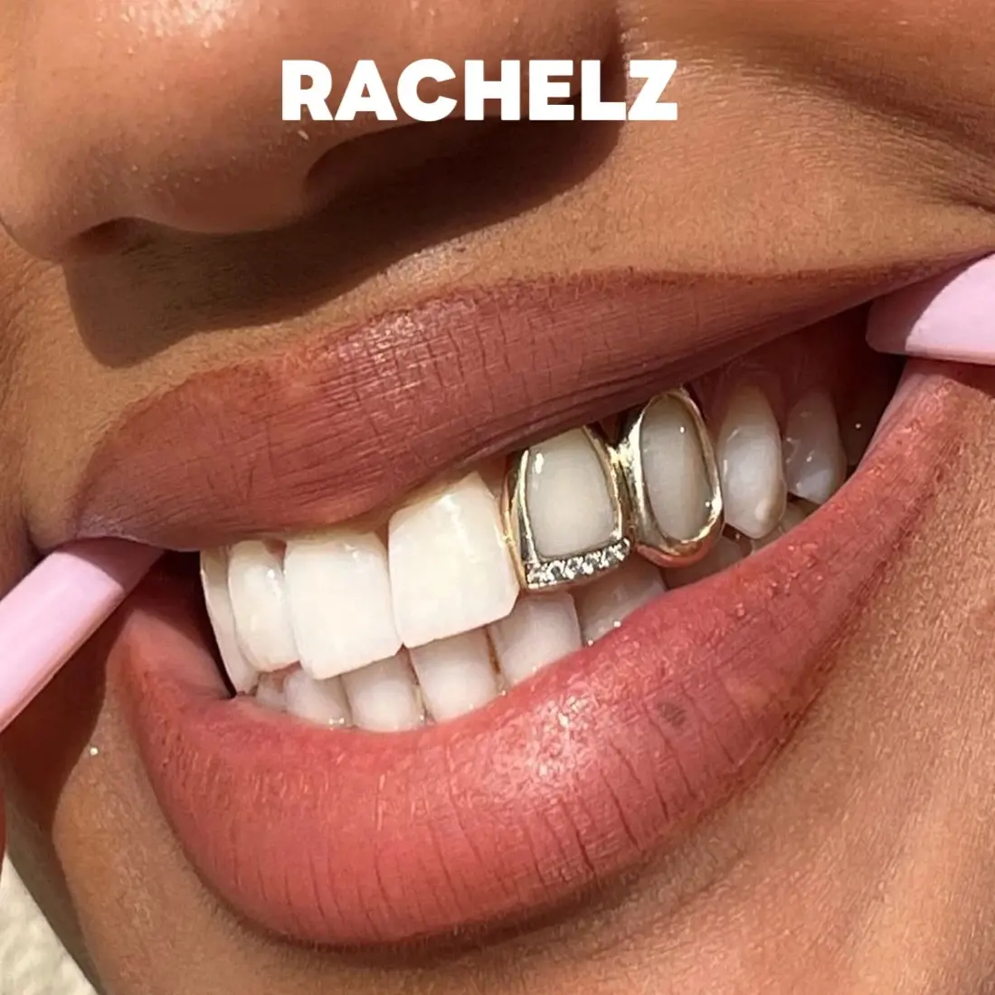 Vintage Zircon Double Hollow Teeth Grillz Braces Hip Hop CZ Stone Tooth Caps For Women Men Jewelry Cosplay Gift