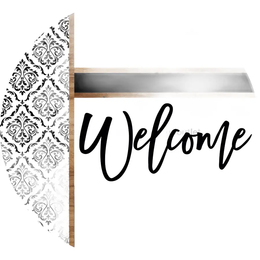 Demask Door Hanger, Welcome Door Hanger, DCO-01985-DH, 18" Round Wood