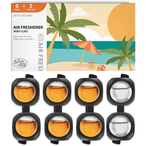 Car Air Freshener Vent Clips, 8 PK, 6 Hawaiian, 2 New Car, Car Fresheners for Men Women, Up to 240 Days, Natural Odor Eliminator