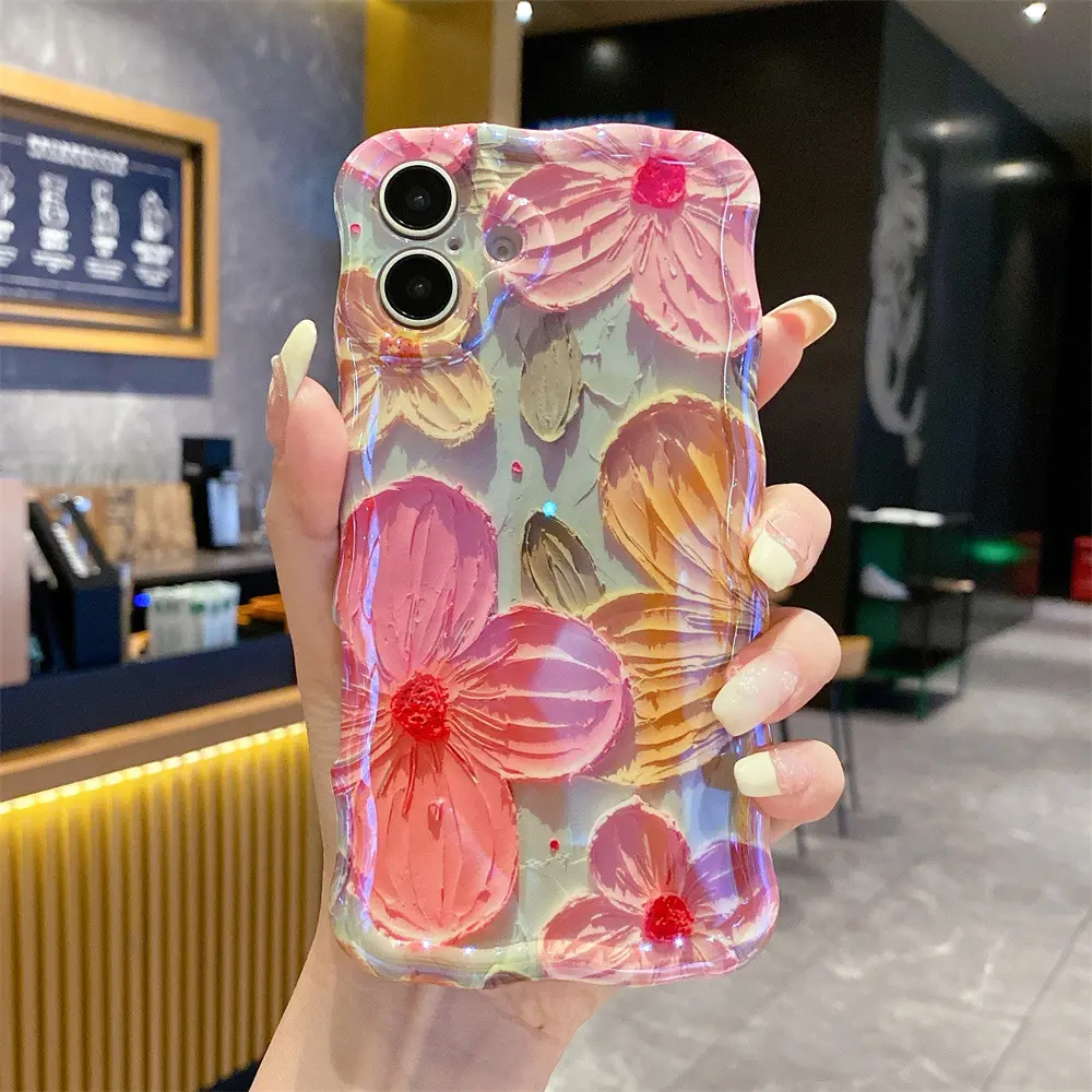 Colorful Retro Oil Painting Floral Case for iPhone 17 16 15 14 13 12 11 Pro Max ,Flower Pattern Cute Curly Wave Frame Phone Case Camera Protection, Soft Protective Cover for Girls & Women - TikTok Shop Colorful Retro Oil Painting Floral Case for iPhone 17 16 15 14 13 12 11 Pro Max ,Flower Pattern Cute Curly Wave Frame Phone Case Camera Protection, Soft Protective Cover for Girls & Women - TikTok Shop