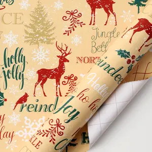 30" x 10' Holiday Wrapping Paper | Christmas Natural Wishes festive gift-wrapping needs