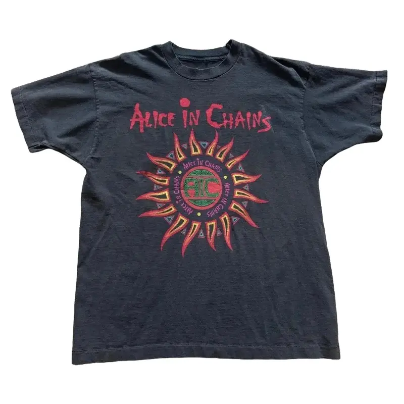 Vintage 90s Alice In Chains Sun Shirt - Grunge Rock Band Tee Short Sleeve Band Music Merch Vintage, Gift for Men Women Unisex Aesthetic Boho Graphic Tshirt Tee Top Womenswear Streetwear Summer CasualTshirt