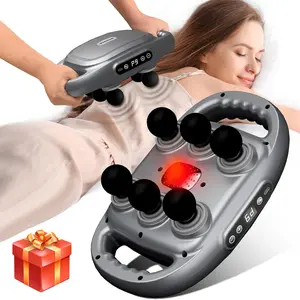6-head Back Massager, 9-speed Adjustment Muscle Massager, Portable Handheld Fascia Deep Tissue Massage Tool for Home & Travel, USB Rechargeable Massagers
