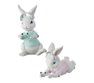 RC Home Decor-3.5'-6" Easter Gamer Bunny Figurine Set