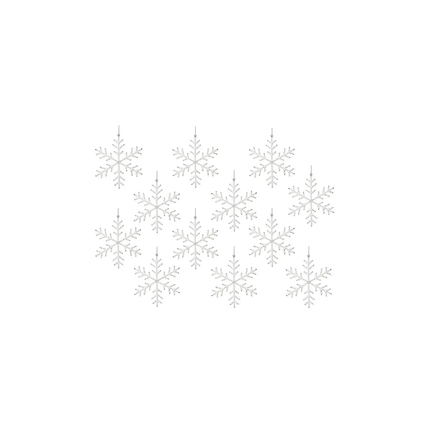 The Favorites Beaded Snowflake Ornament Set Of 12 in White