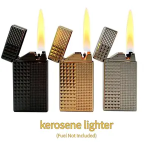 (Fuel Not Included)Voice-Activated Windproof Metal Lighter, Intelligent Oil Lighter with 4 Ignition Modes,USB Rechargeable,Gift Box Packaging,Perfect Men's Gift  Outdoor Activities