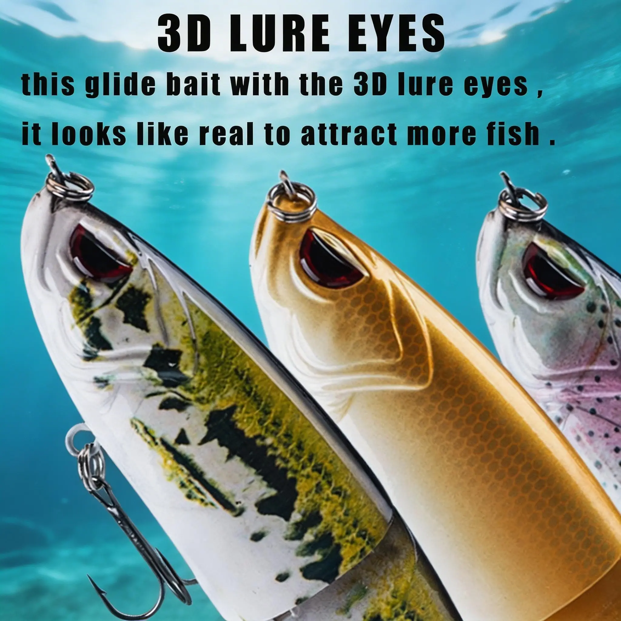 Bassdash Swimbaits 4.5in/0.65oz Pike Trout Glide Baits Minnow Hard Bass Fishing Lure. Glass minnow