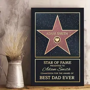 2D Flat, 1pc Personalized Frame Canvas Wall Art- Custom Name And Title, Indoor Home Decor Living Room, Bedroom, Office- Unique Family, Friend, Lover, Room Decor, Personalized, Valentine'S Day, Anniversary, Wedding