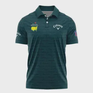 Get Your Game On with Stylish Masters Tournament Dark Green Callaway Polo Shirt for Men Casual Cotton
