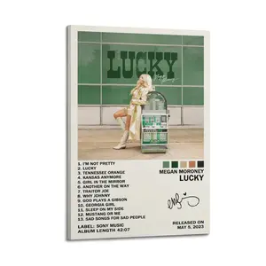 Lucky Megan Moroney Poster for Bedroom Aesthetic Canvas Wall Art Living Room Posters Painting Picture Print Modern Family Decor Artist Bathroom Poster