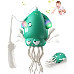 Magic Dancing Octopus Toy - Smart Obstacle-Dodging Robot with LED Light Show & Music, USB Rechargeable Tummy Time Squid Toy for Babies |   Electric Crawling Octopus |   Interactive Gift for Kids 3+