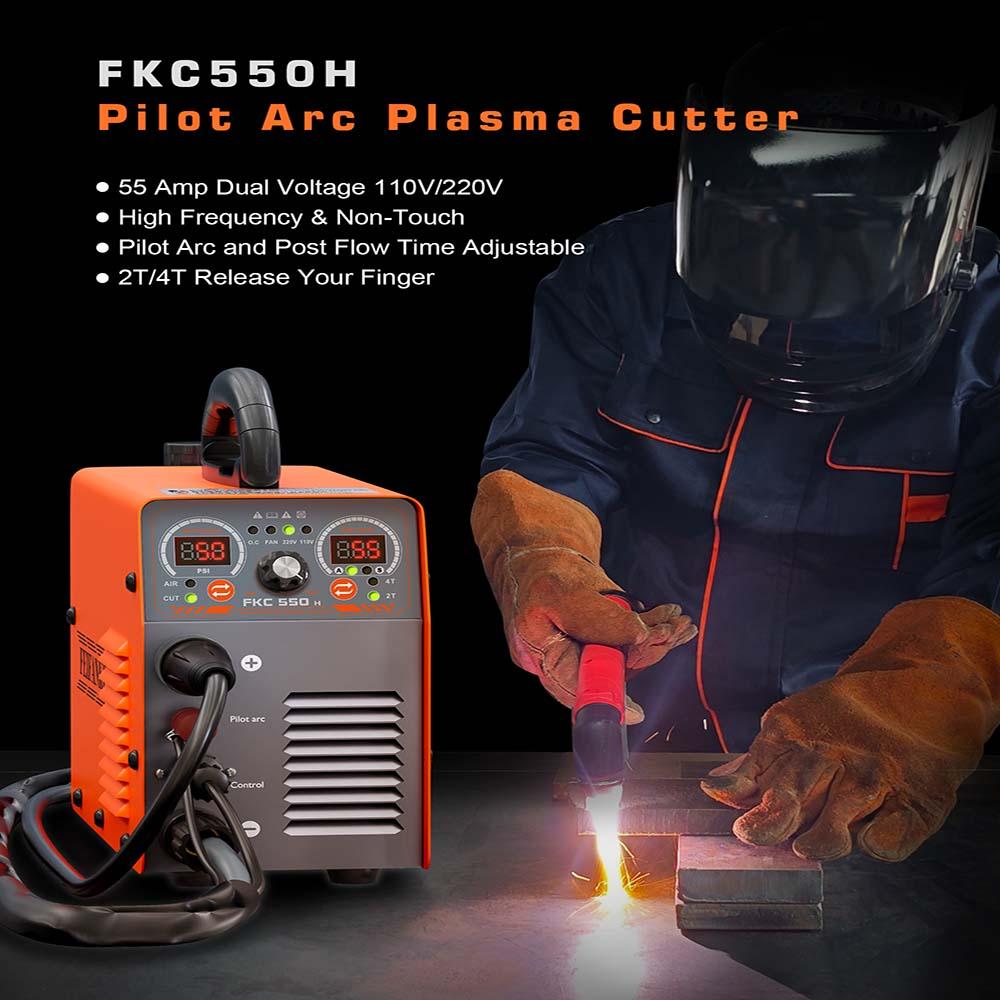 FAIFANNKE 55A Plasma Cutter, Dual Voltage 110V/220V, High-Frequency Non-Touch Pilot ARC Plasma Cutting Machine, 3/4" Max Cut, 1/2"Clean Cut, 2T/4T, Post Flow Cooling, Best for Beginner Visit the FEIFANKE Store