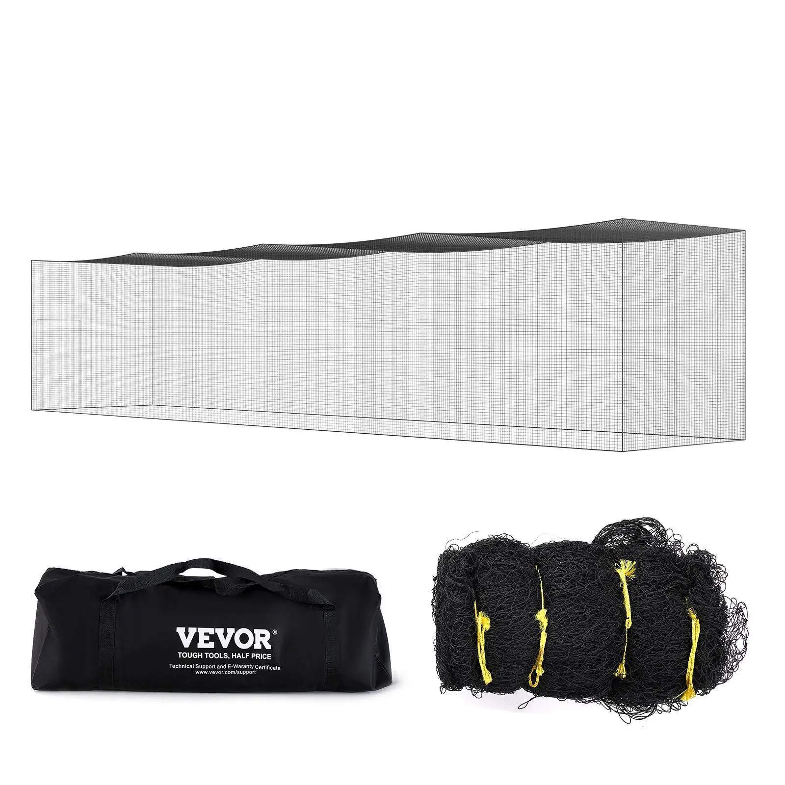 【Fallpicks】VEVOR 55 ft Large Size Baseball Batting Practice Equipment, Softball Training Aid with Cage Door, Portable Enclosed Heavy-Duty PE Netting & Carry Bag (NET ONLY), Pe Mesh