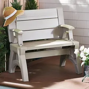 Convert A Chair 2 in 1 Outdoor Convertible Chair to Picnic Table | Space-Saving Weather-Resistant Patio Furniture for Yard Deck Garden | Easy Assembly & Durable-1 Chair/Order