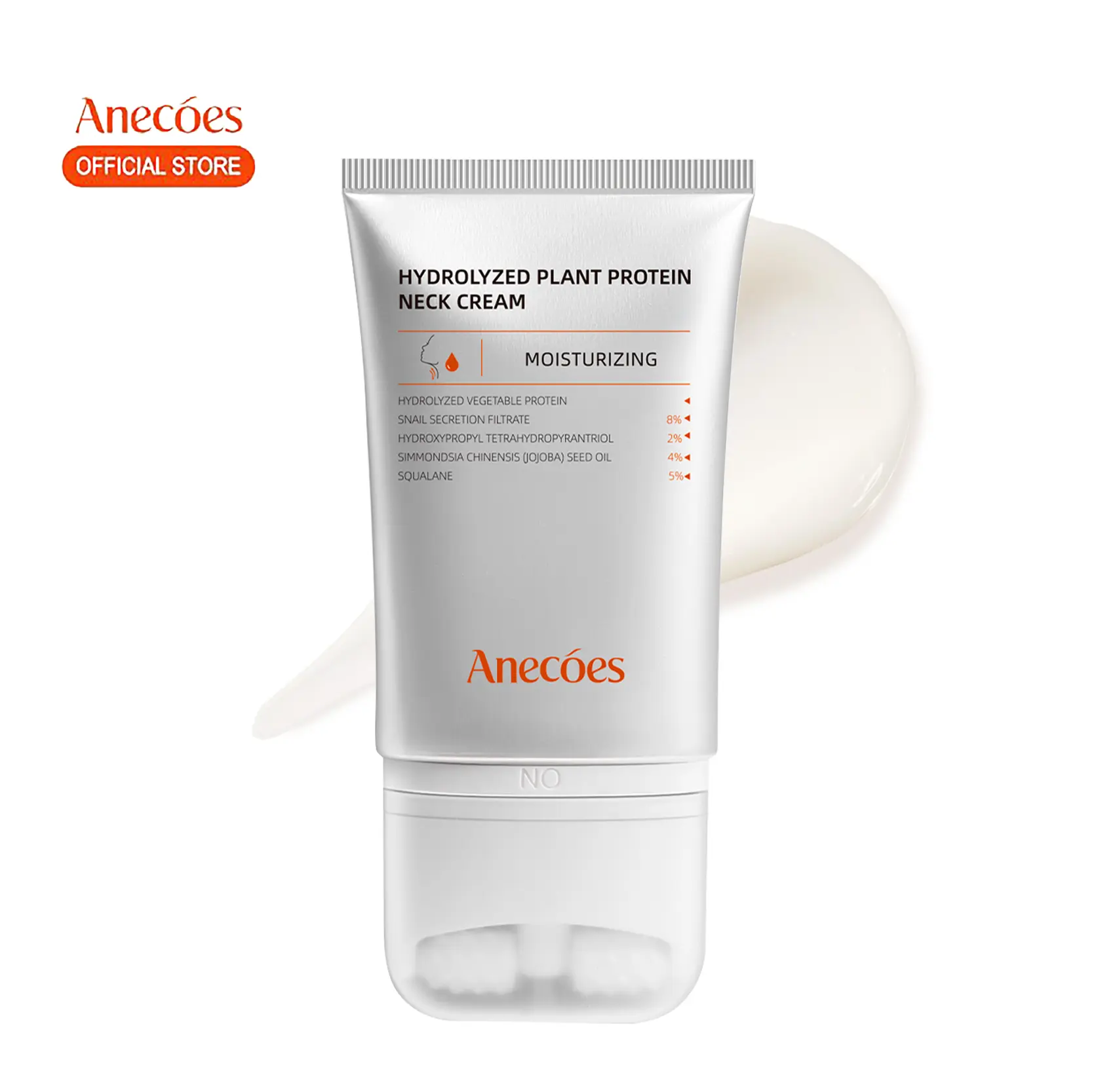 ANECOES Neck Cream, Anti-Aging Firming & Brightening Moisturizer, Plant Based, Cruelty Free & Fragrance Free for All Skin Types, 4.23 fl.oz, Moisture, Alcohol Free