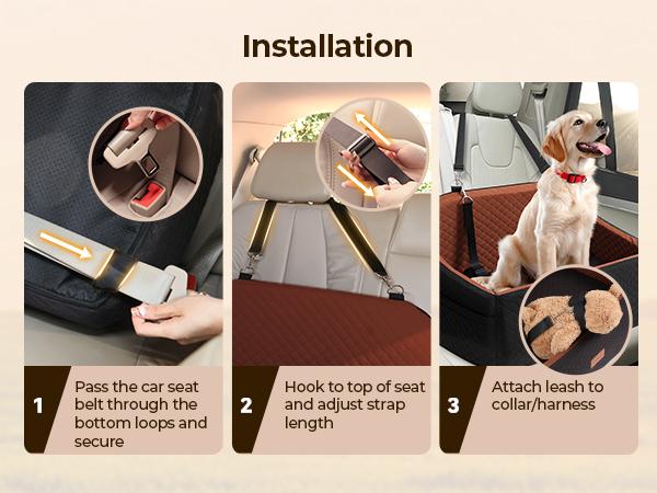 PAWGIANT Portable Dog Car Seat, Stylish Travel Carrier, Dog Car Seat for Large Medium Dogs Pet Car Seat Under 55 lbs or 2 Puppies Removable Washable Pets Travel Booster Bed for Automotive Backseat with Comfy Thick Cushion 2 Safety Leashes, Black Brown PAWGIANT Portable Dog Car Seat, Stylish Travel Carrier, Dog Car Seat for Large Medium Dogs Pet Car Seat Under 55 lbs or 2 Puppies Removable Washable Pets Travel Booster Bed for Automotive Backseat with Comfy Thick Cushion 2 Safety Leashes, Black Brown