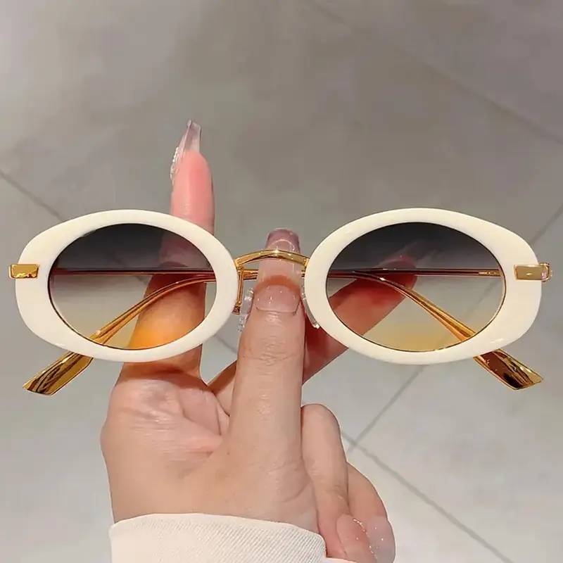 Women's Fashionable Oval Frame Sunglasses, Trendy Casual Sunglasses for Everyday Use, Fashion Accessories for Outdoor Activities, Trendy Styling Sunglasses, Classic Oval Sunglasses, Stylish Sunglasses