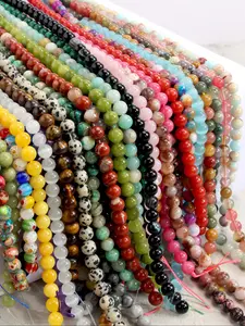 8mm Natural Crystal gemstone Beads, 15 Inch Jade Beads For Jewelry Making, DIY Necklace Bracelet Earring Accessorise, High Quality Handmade Materials About 48pcs Beads, Bead Mix, Bead Assortment