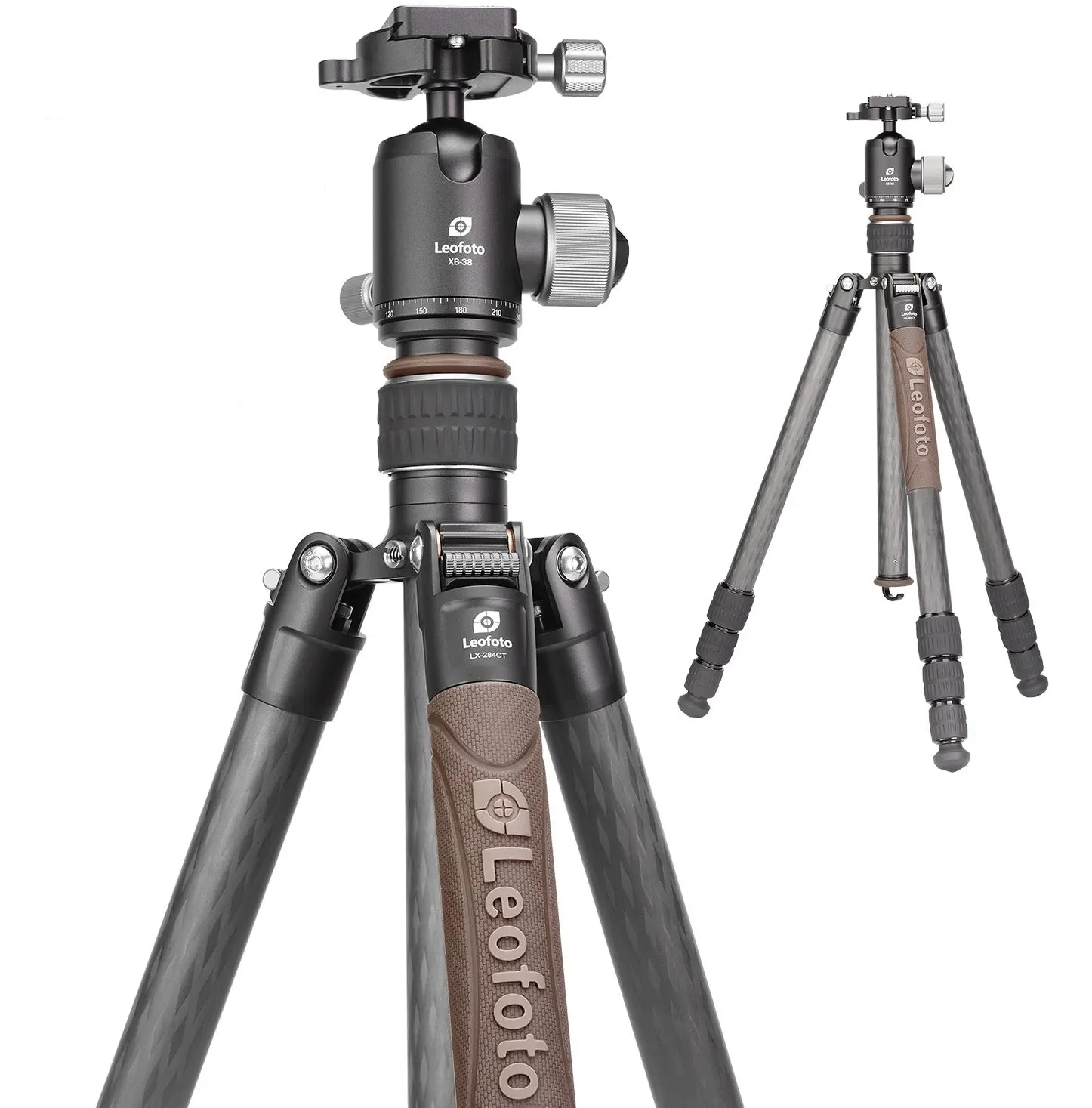 Leofoto LX-284CT + XB-38 Reversible Travel Tripod with Ball Head Set
