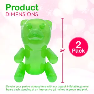 4E's Novelty 36'' Giant Inflatable Gummy Bears – 2-Pack Party Decorations & Toys