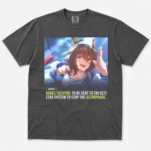 Comfort Colors Funny Agnes Tachyon Meme T-Shirt, Uma Musume Anime Graphic Tee, Sci Fi Meme Shirt, Gift Tee