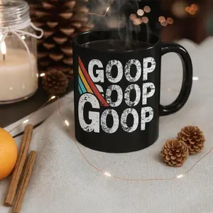 [Sale up to 30% + FREE SHIP] Goop Goop Goop Black Coffee Mug, Minimalist Futuristic Sci-Fi Game, Gift for Him Her