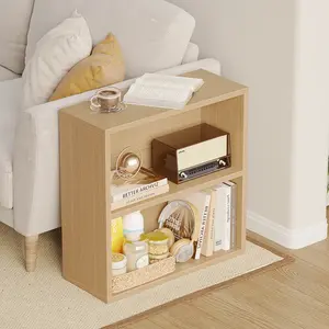 ALISENED 2-Tier Bookshelf Storage, 23 Inch Open Shelf Bookcase, Floor Standing Unit Storage Organizer for Home, Livingroom, Bedroom Organizing Drawer Minimalist Design shelves bedroom Aesthetic Modern Interior  bookshelf